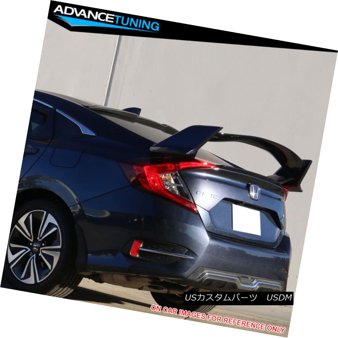 エアロパーツ Fits 16-18 Civic 10th Gen Trunk Spoiler OEM Painted Color White Orchid Pearl フィット16-18市民第10世代トランクスポイラーOEM塗装色ホワイトオーキッドパール