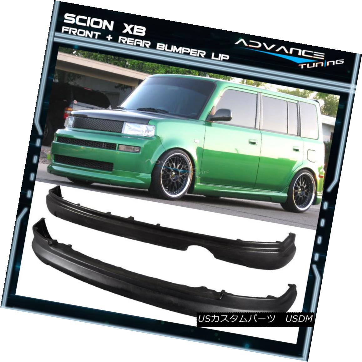 エアロパーツ For 03-07 Scion xB Wagon 5Dr PU Front+Rear Bumper Lip Spoiler Polyurethane 03-07シオン用xBワゴン5Dr PUフロント+リアバンパーリップスポイラーポリウレタン