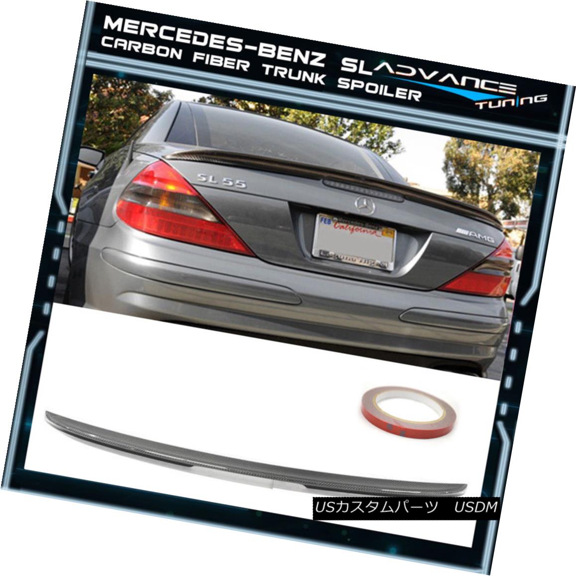 エアロパーツ 03-11 Benz SL Class R230 AMG Style Carbon Fiber CF Rear Trunk Spoiler 03-11ベンツSLクラスR230 AMGスタイルカーボンファイバーCFリアトランク スポイラー