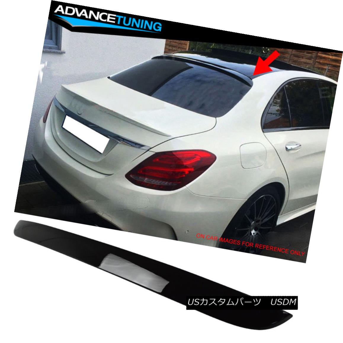 エアロパーツ Fits 15-17 C Class W205 Sedan Factory Roof Spoiler OEM Painted Color #040 Black フィット15-17 CクラスW205セダンファクトリールーフスポイラーOEM塗装カラー＃040ブラック