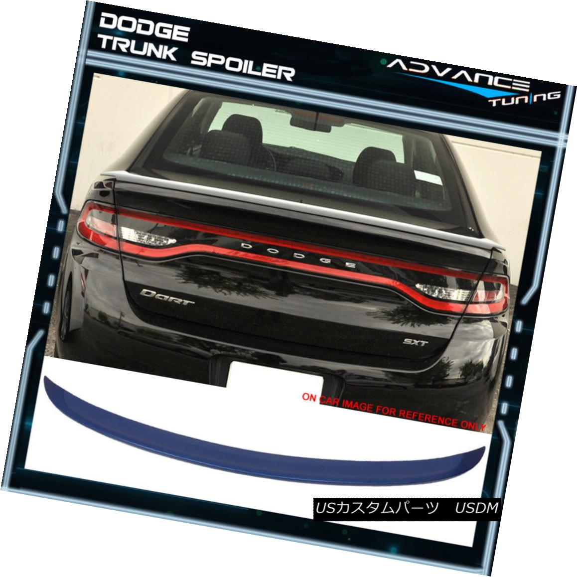 エアロパーツ Fits 13-16 Dart OE Factory Style Painted Blue Streak Pearl Trunk Spoiler - ABS フィット13-16ダーツOEファクトリースタイルブルーストリークパールトランクスポイラー - ABS