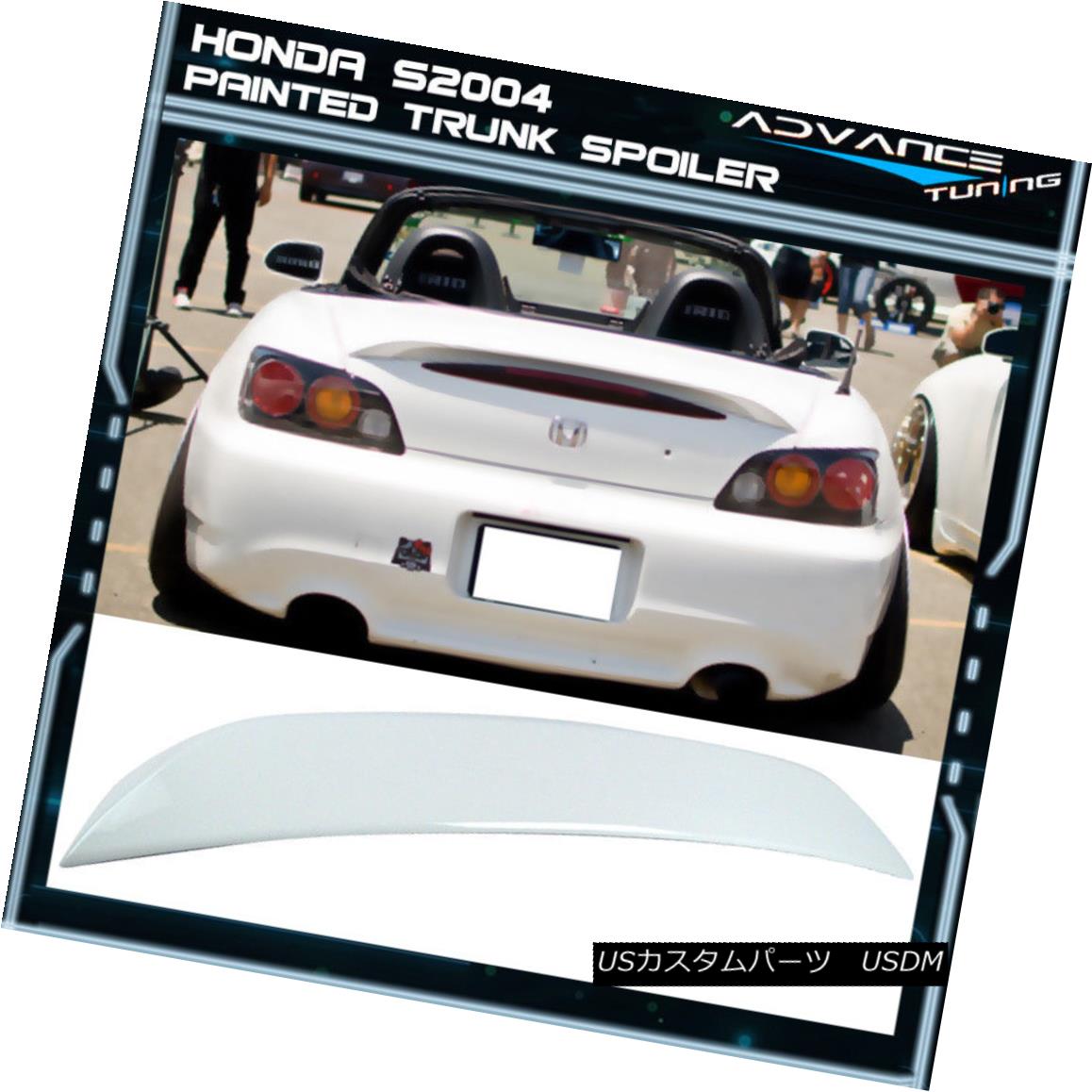 エアロパーツ 04 Honda S2000 2Dr AP2 ABS Trunk Spoiler OEM Painted Color Taffeta White # NH578 04ホンダS2000 2Dr AP2 ABSトランクスポイラーOEM塗装カラータフタホワイト＃NH578