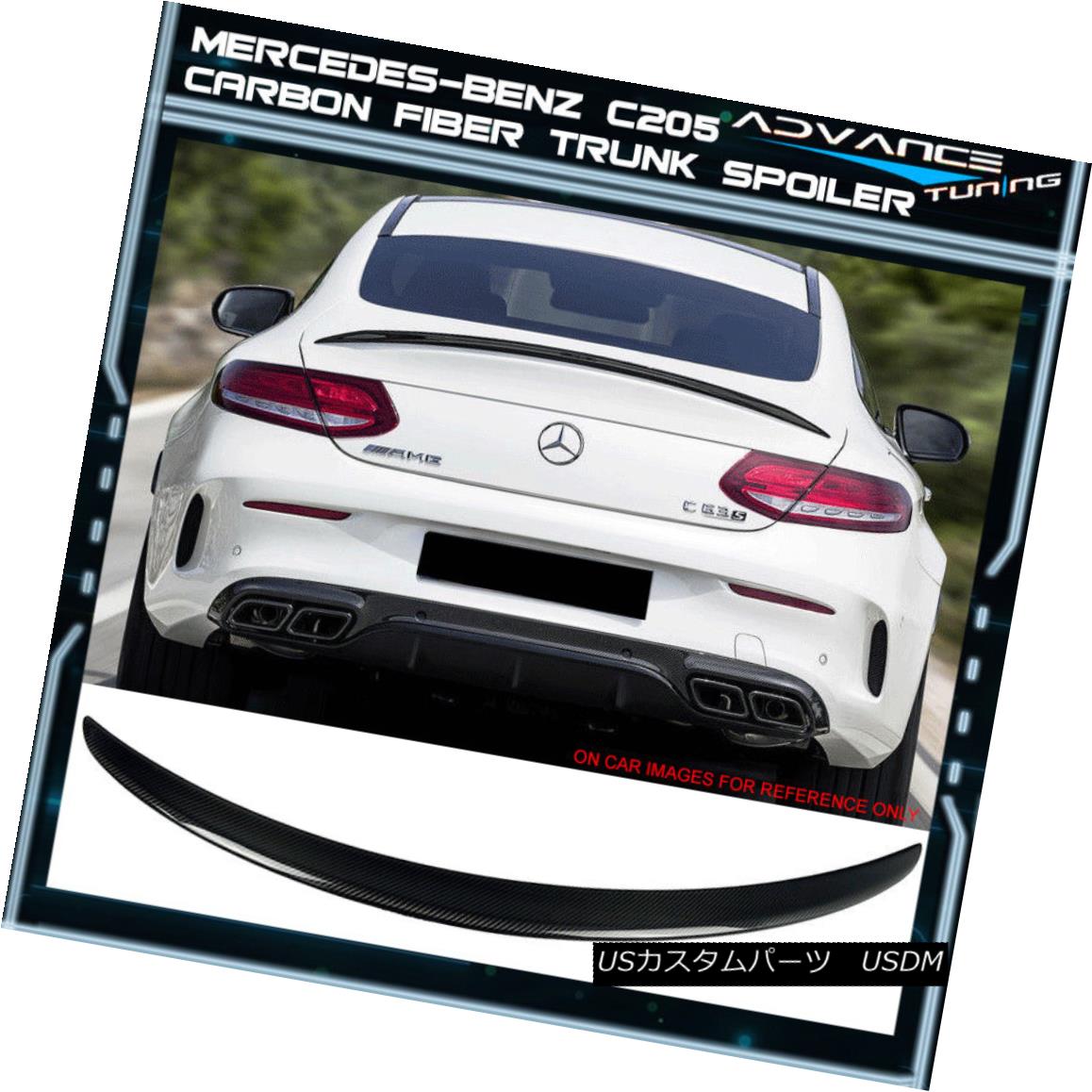エアロパーツ 15-17 Benz C Class W205 2Dr Coupe C205 AMG Style Unpainted Trunk Spoiler Wing 15-17ベンツCクラスW205 2DrクーペC205 AMGスタイル無塗装トランク・スポイラー・ウィング