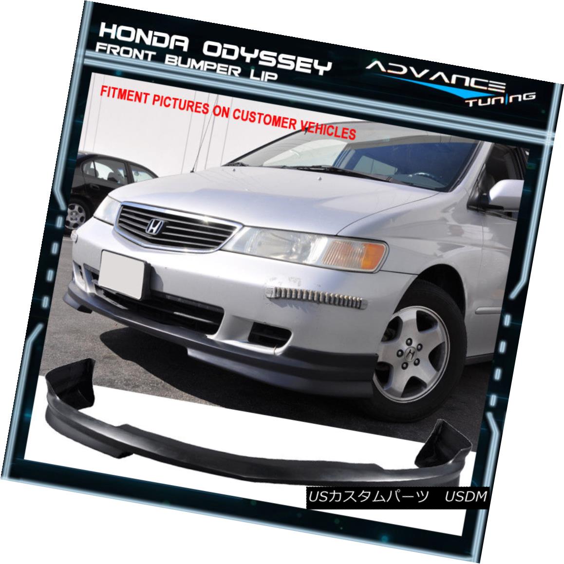 エアロパーツ Fits 99-04 Honda Odyssey JDM Style Front Bumper Lip Spoiler Poly Urethane フィット99~99ホンダオデッセイJDMスタイルフロントバンパーリップスポイラーポリウレタン