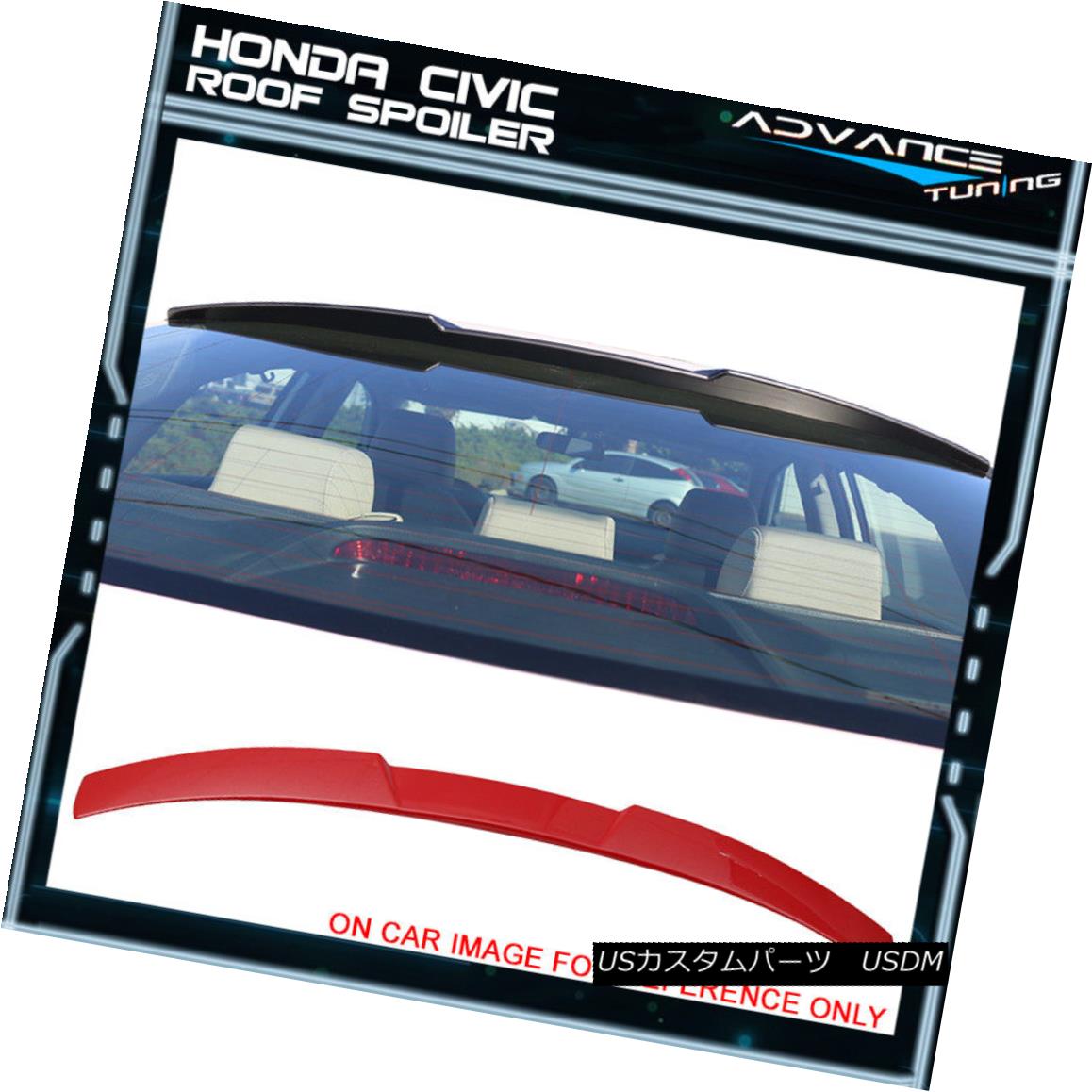 エアロパーツ 16-18 Honda Civic X Sedan 10th Gen 4Dr IKON Roof Spoiler Painted R513 Rallye Red 16-18ホンダシビックXセダン第10世代4Drイコンルーフスポイラー塗装＃R513ラリーレッド