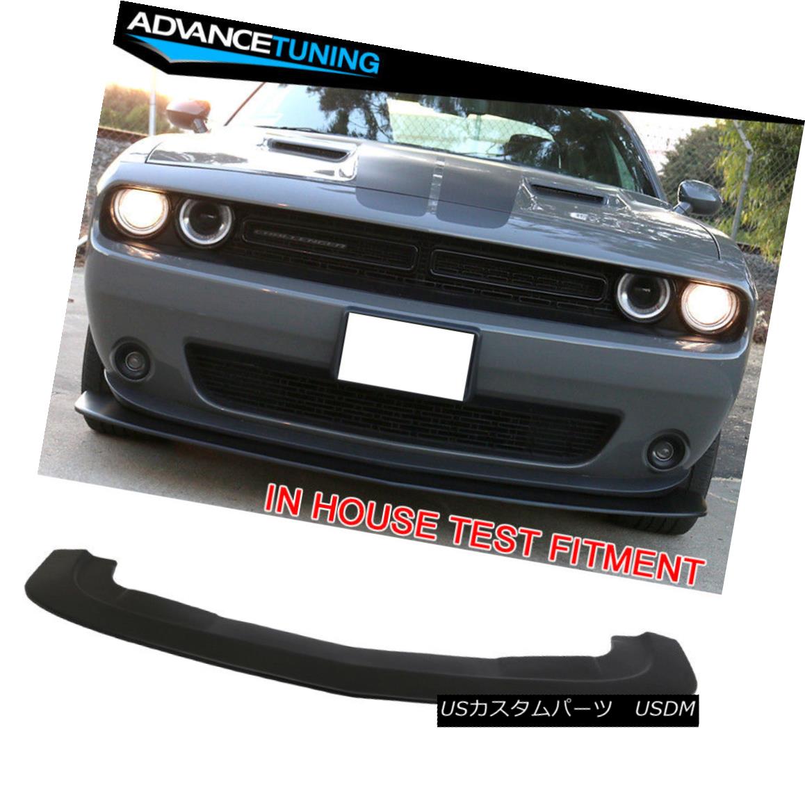 エアロパーツ For 15-18 Dodge Challenger SXT Style Front Bumper Lip Black Primer PP 15-18ドッジチャレンジャーSXTスタイルフロントバンパーリップブラックプライマーPP