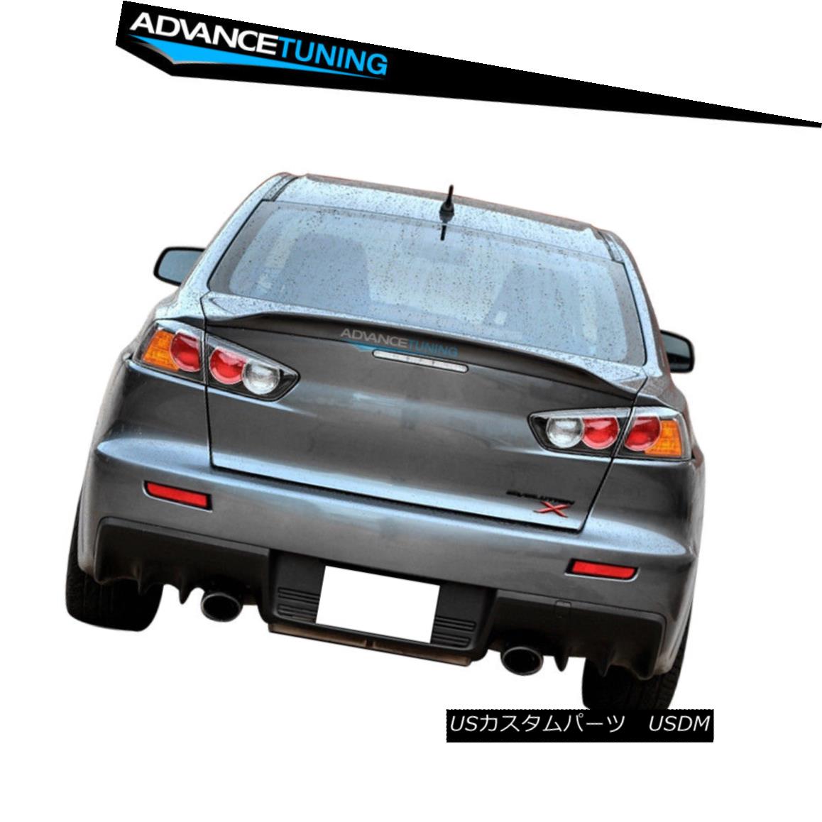 エアロパーツ Fits 08-17 Mitsubishi Lancer EVO X 10 MR GSR JDM Duckbill RS ABS Trunk Spoiler フィット08-17三菱ランサーEVO X 10 MR GSR JDMダックビルRS ABSトランクスポイラー