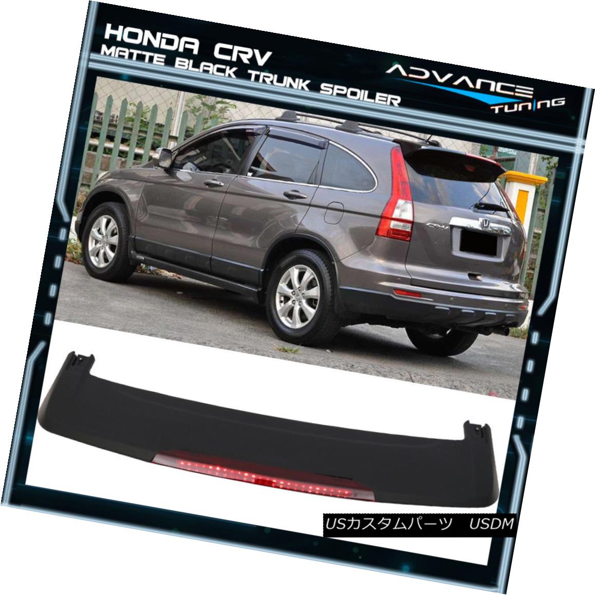 エアロパーツ Matt Black For 07-11 Honda CRV CR-V OE Style Roof Top Spoiler LED Brake Light マットブラック07-11ホンダCRV CR-V OEスタイルルーフトップスポイラーLEDブレーキライト