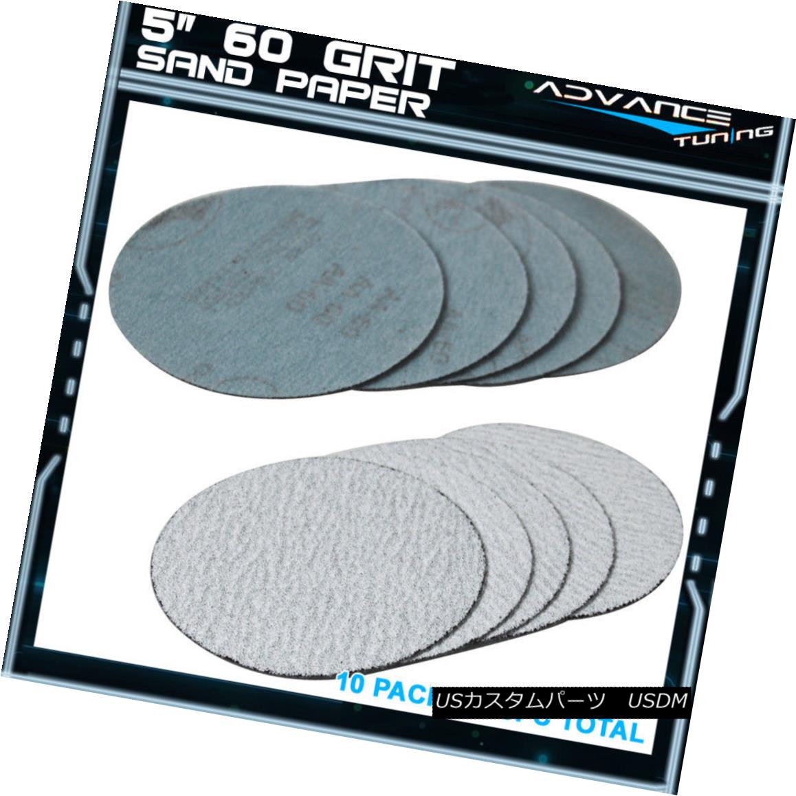 エアロパーツ 100PC 5Inch 127mm 60 Grit Auto Sanding Disc No Hole Sandpaper Sheets Sand Paper 100PC 5インチ127ミリメートル60グリット自動サンディングディスク穴なしサンドペーパーシートサンドペーパー