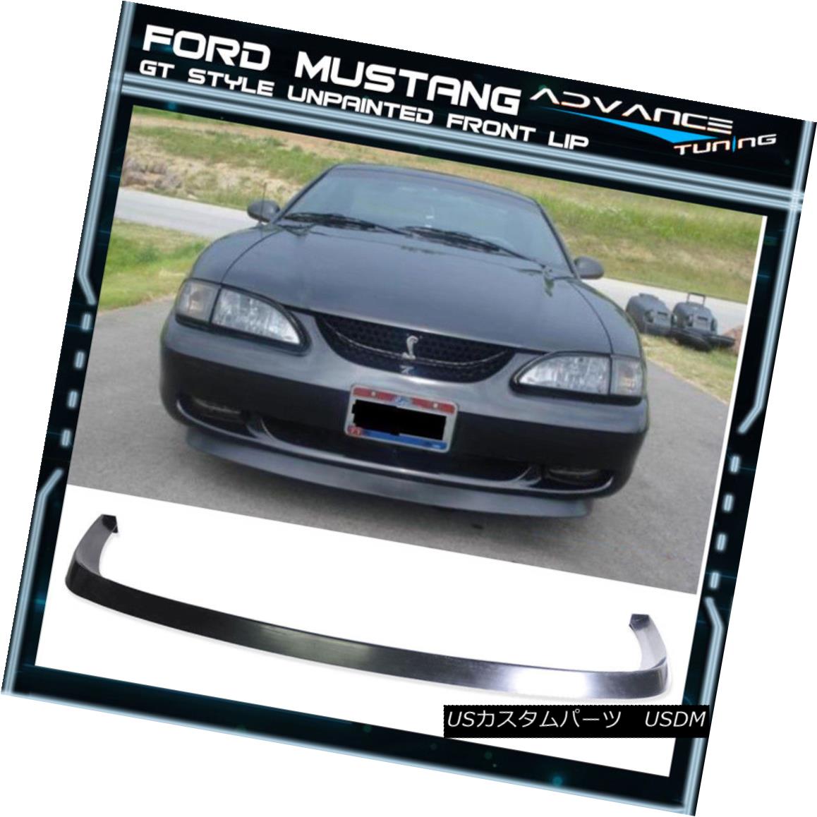 エアロパーツ Fits 94-98 Ford Mustang Chin Front Bumper Lip Spoiler Bodykit Poly Urethane フィット94-98フォードマスタングチンフロントバンパーリップスポイラーボディキットポリウレタン