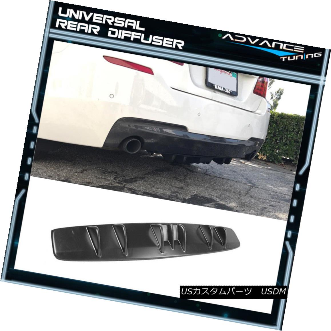 エアロパーツ Universal Fitment V5 Style Rear Bumper Diffuser Kit Unpainted Black ABS ユニバーサ..