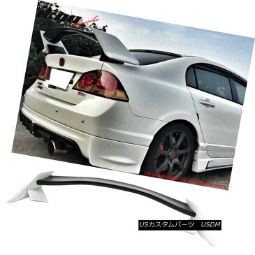 エアロパーツ Fits 06-11 Civic FA FD Type R Trunk Spoiler Painted Glossy Black & Taffeta White フィット06-11シビックFA FDタイプRトランクスポイラー塗装光沢ブラック＆amp; タフタホワイト