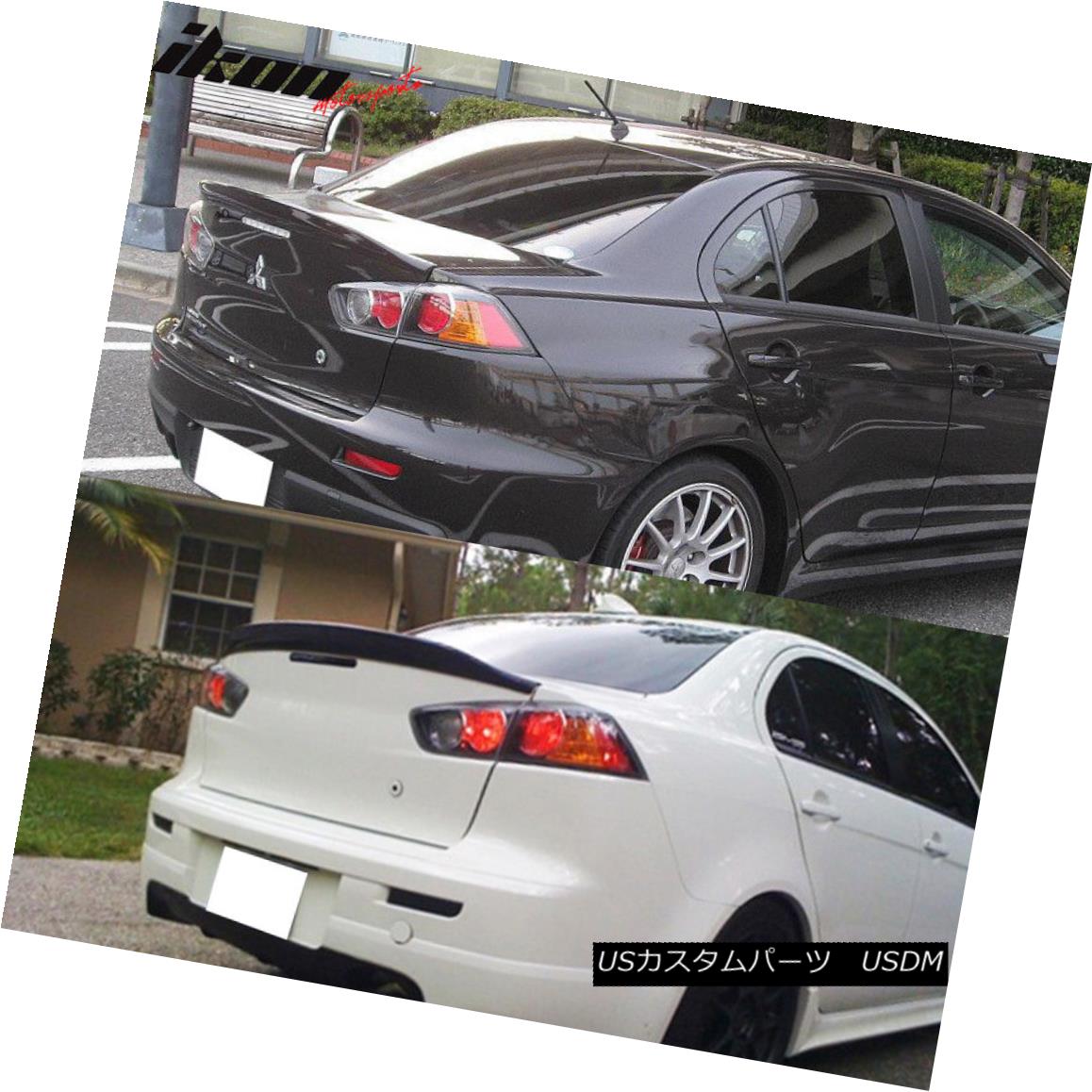 エアロパーツ 08-17 Mitsubishi Lancer EVO X 10 MR GSR JDM Duckbill RS ABS Rear Trunk Spoiler 08-17三菱ランサーEVO X 10 MR GSR JDMダックビルRS ABSリアトランク・スポイラー