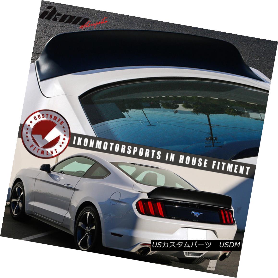 エアロパーツ Fits 15-18 Ford Mustang Coupe IKON Style Matte Black Duckbill Trunk Spoiler PP フィット15-18フォードマスタングクーペIKONスタイルマットブラックダックビルトランクスポイラーPP