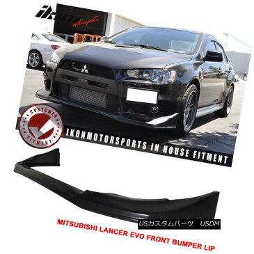 エアロパーツ Fits 08-15 Lancer EVO 10 X Evoluation V-Style Front Bumper Lip Spoiler JDM フィット08-15ランサーEVO 10 XエボリューションVスタイルフロントバンパーリップスポイラーJDM