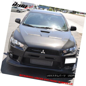 エアロパーツ Fits 08-15 Lancer EVO 10 X Evoluation V-Style Front Bumper Lip Spoiler JDM フィット08-15ランサーEVO 10 XエボリューションVスタイルフロントバンパーリップスポイラーJDM