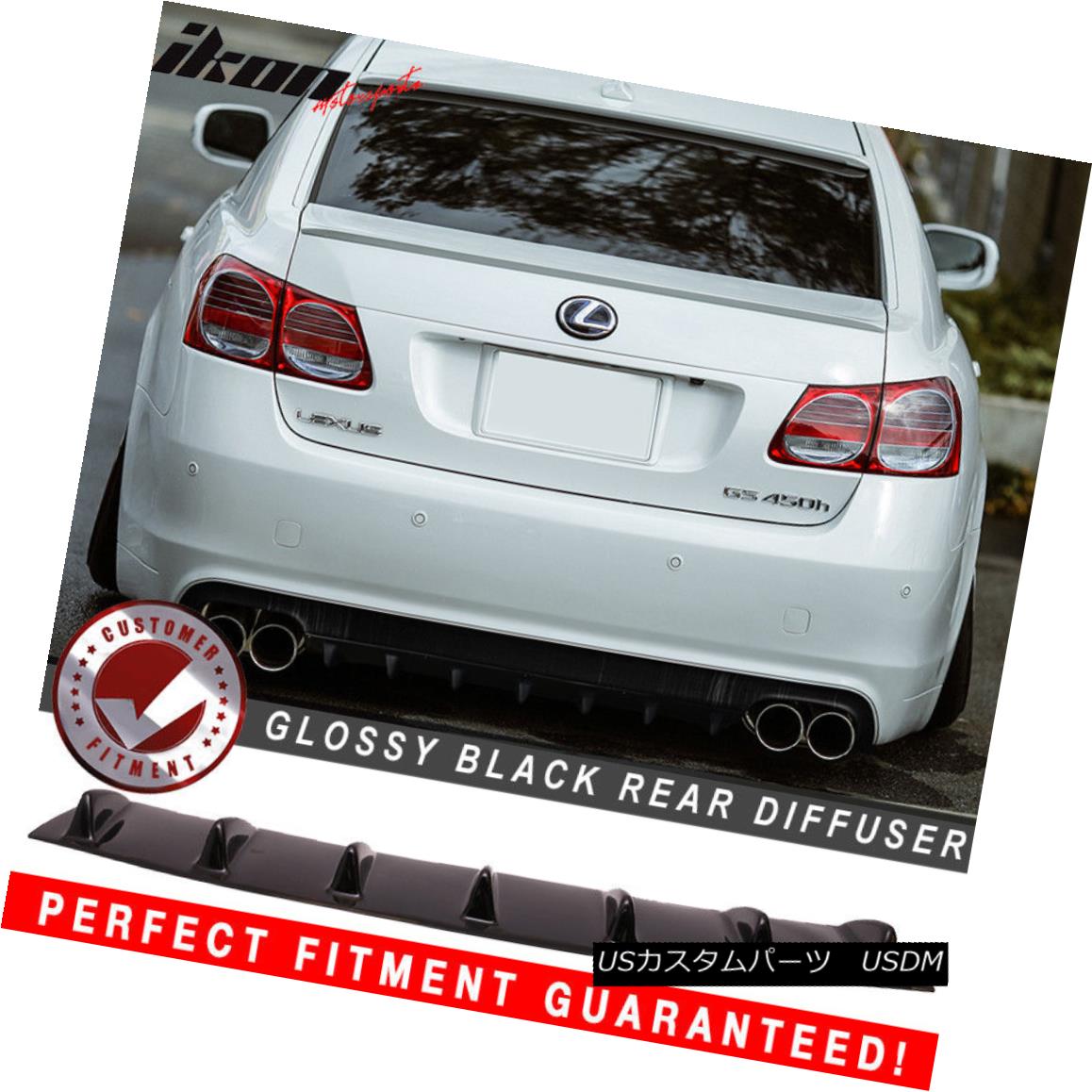 Rear Body Bumper Lip Diffuser Spoiler Lid Add On Extension Body Kit Durable ABS
