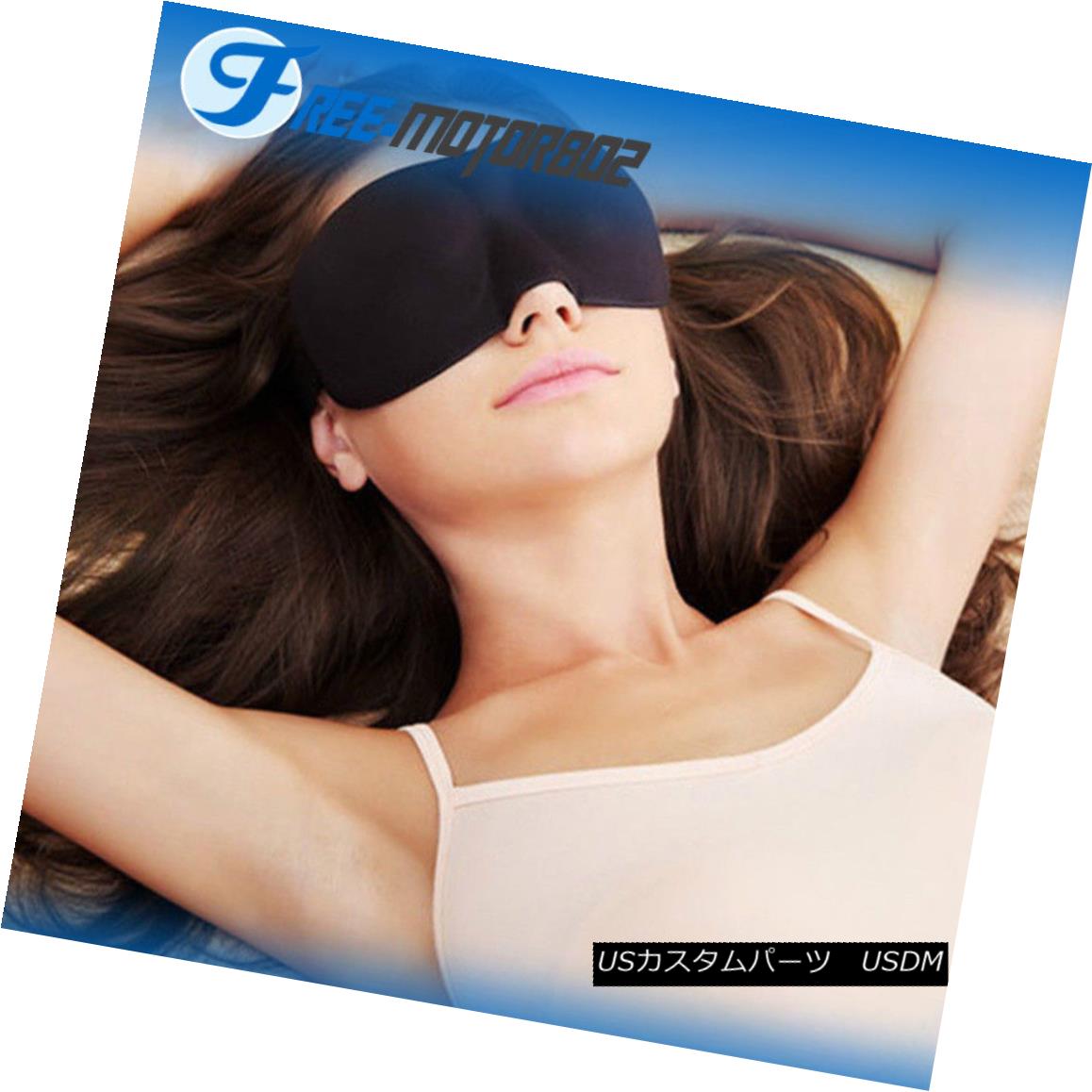 エアロパーツ Black Sleeping Eye Mask Blindfold With Earplugs Shade Travel Sleep Eyepatch aid 黒い睡眠の目のマスク耳たぶのある..