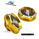 エアロパーツ Gold Chrome 2 Tone Engine Oil Filter Cap Fuel Tank Cover For Honda With JDM logo ゴールドクロム2トーンエンジンオイルフィルターキャップ燃料タンクカバーホンダのJDMロゴ