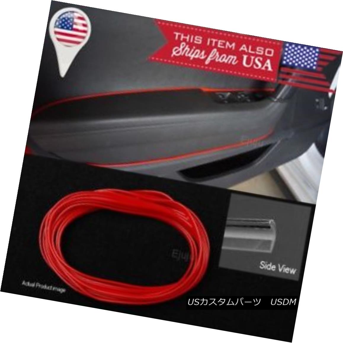 エアロパーツ 16FT Red Stripe Trim Line Insert For Mazda Subaru Console Dashboard Door Panel マツダスバルコンソールダッシュボードドアパネル用16FT赤いストライプトリムラインインサート