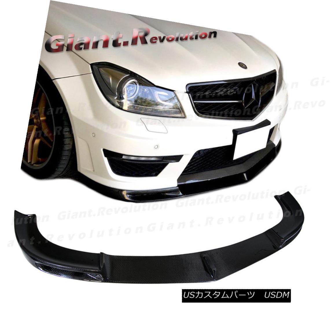 エアロパーツ CFRP Carbon V Look Front Extension Lip For 12-14 BENZ W204 C204 C63 w/AMG Bumper CFRPカーボンVルックフロントエクステンションリップ12-14 BENZ W204 C204 C63 w / AMGバンパー