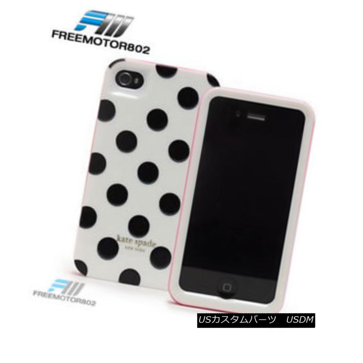 エアロパーツ Large Polka Dot 2 Tone Color Case For Iphone 4 4s White 大型ポルカドット2トーンカラーケース、iPhone 4 4sホワイト