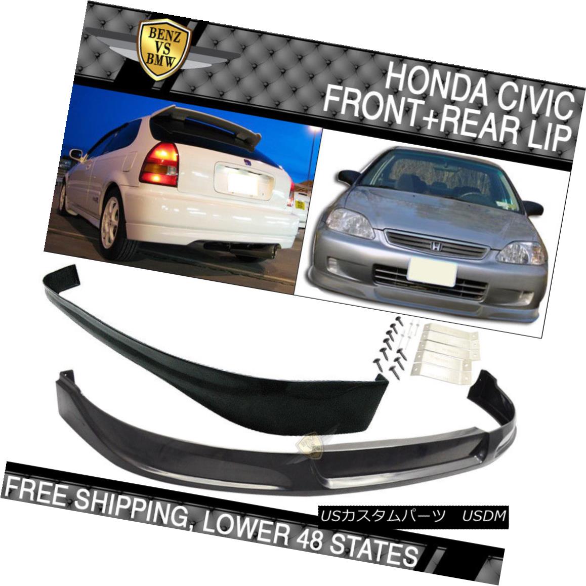 エアロパーツ Fits Honda Civic EK 99-00 CONCEPT Sport Front Rear Bumper Lip Spoiler Urethane フィットホンダシビックEK 99-00コンセプトスポーツフロント リアバンパーリップスポイラーウレタン