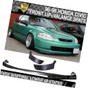 エアロパーツ Fits 96-98 Civic EK SIR PU Front Bumper Lip Spoiler + 2PC Rear Lip Valance Spats フィット96-98シビックEK SIR PUフロントバンパーリップスポイラー+ 2PCリアリップバランススパッツ