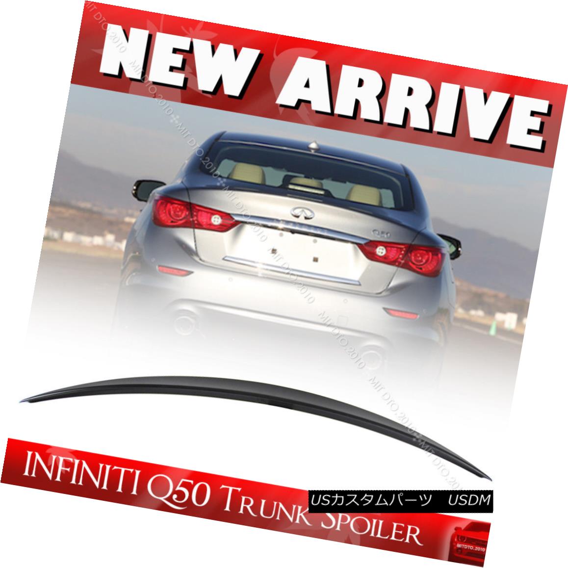 エアロパーツ Rear Trunk Spoiler Wing For INFINITI Q50 Unpainted 4 Door Sedan D Style 14-17 INFINITI Q50用リアトランク・スポイラー・ウィング未塗装4ドアセダンDスタイル14-17