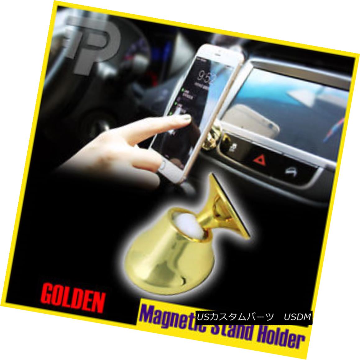 エアロパーツ Universal 360° #Golden Magnetic Car Dash Mount Kit Sticky Stand Holder iPhone ユニバーサル360°#Golden磁気自動車ダッシュマウントキットスティッキースタンドホルダーiPhone