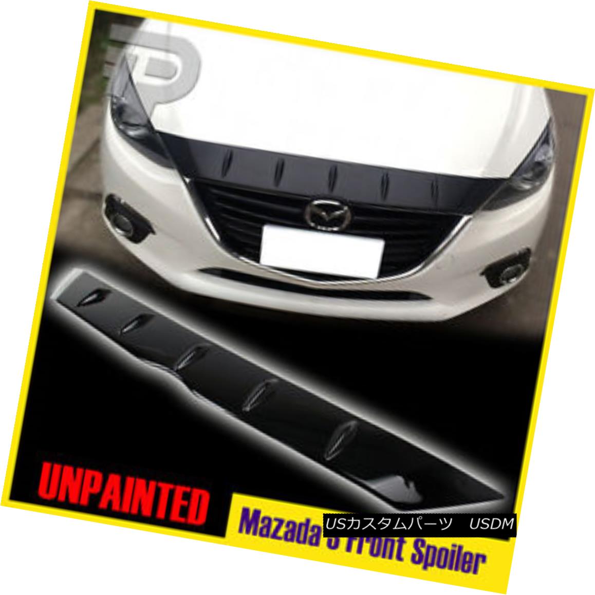 エアロパーツ Glossy Surface Mazda 3 4D 5D Maxx GX GS Front Hood Boot Spoiler Fin 2016 光沢のある..