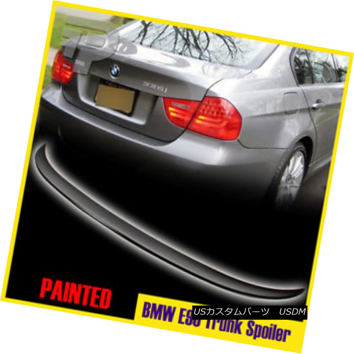 エアロパーツ Painted BMW 3-Series E90 Sedan High Kick P-StyleTrunk Spoiler 328i #475 Black ペイントされたBMW 3シリーズE90セダンハイキックPスタイルのトランク・スポイラー328i＃475ブラック