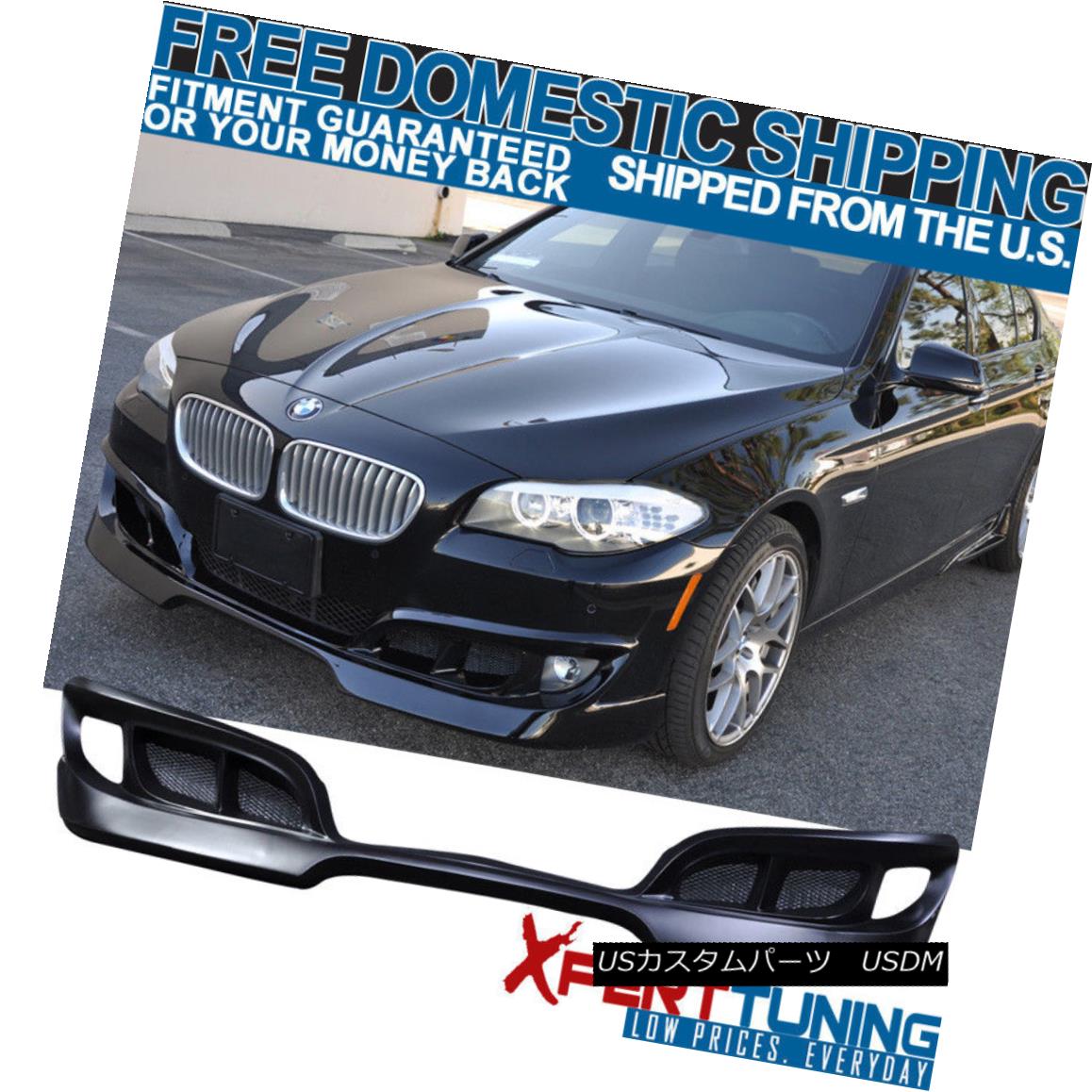 エアロパーツ Fits 2010-2014 BMW 5-Series F10 AC-S Style Poly Urethane PU Front Bumper Lip フィット2010-2014 BMW 5シリーズF10 AC-SスタイルポリウレタンPUフロントバンパーリップ