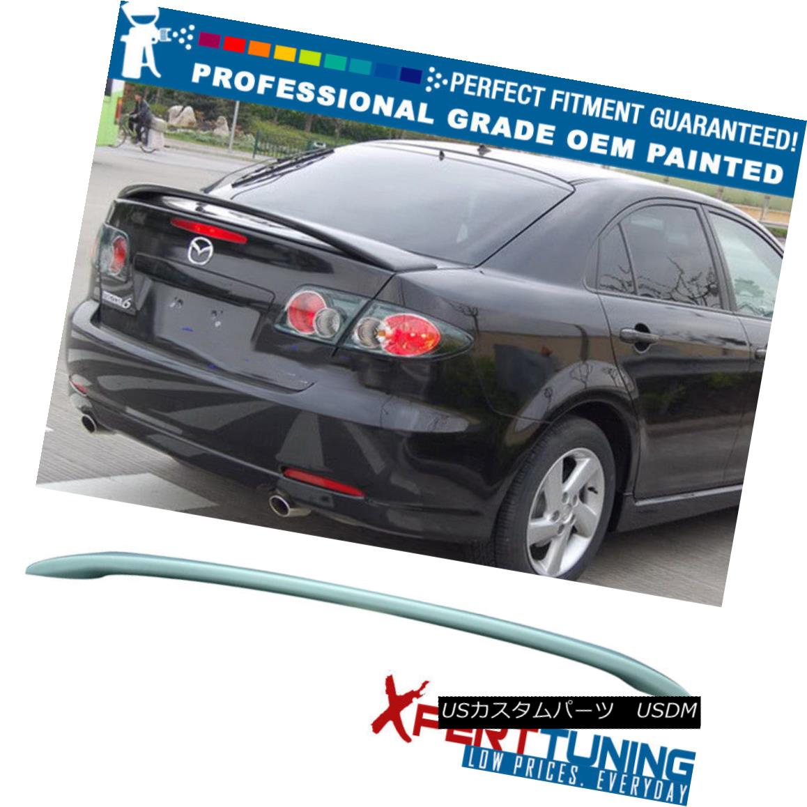 エアロパーツ Fit 03-08 Mazda 6 4Dr Sedan OE Factory Painted Trunk Spoiler - OEM Painted Color フィット03-08マツダ6 4DrセダンOE工場塗装トランクスポイラー - OEM塗装カラー