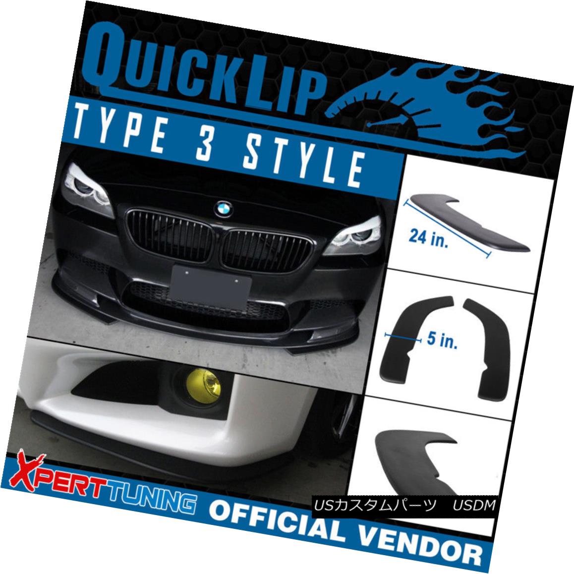 エアロパーツ Fit Solara Type 3 Quick Lip Universal Front Bumper Lip Splitter 2PC 24x5in フィット..