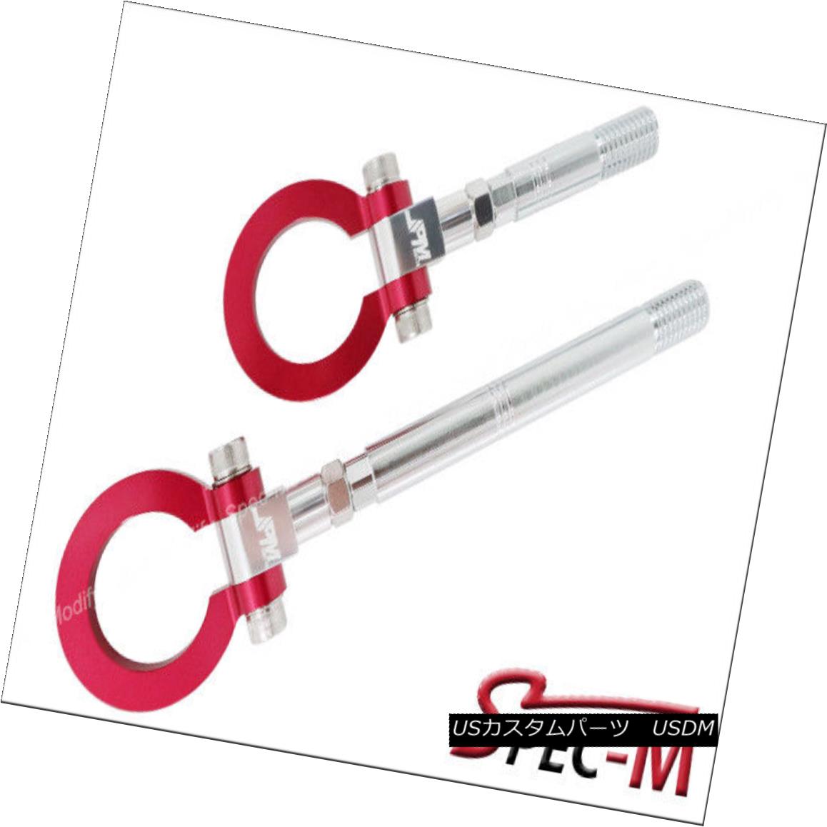 エアロパーツ Anodized Red Aluminum Forged Front + Rear Tow Hook For 2016-2018 Corvette C7 2016-2..