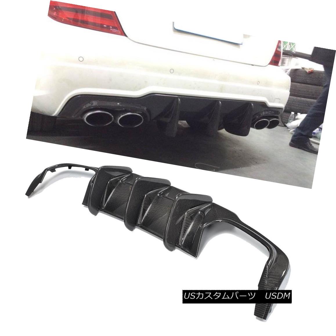 エアロパーツ Big Shark Fin Carbon Fiber Rear Bumper Diffuser For 12-15 MERCEDES BENZ W204 C63 ビッグシャークフィンカーボンファイバーリヤバンパーディフューザー12-15 MERCEDES BENZ W204 C63