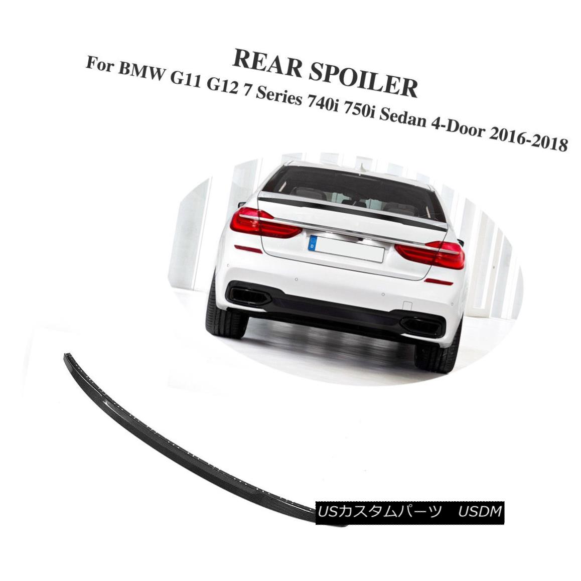エアロパーツ Rear Trunk Spoiler Carbon Fiber Fit For BMW G12 G11 7 Series Sedan 4-Door 16-18 BMW G12 G11 7シリーズセダン4ドア16-18用リアトランクスポイラーカーボンファイバー