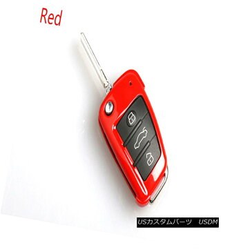 エアロパーツ Red Car Key Covers Smart Remote Key Chain Fob for Audi A6L A1 Q3 Q7 TT R8 A3 S3 Audi A6L A1 Q3 Q7 TT R8 A3 S3のための赤い車キーカバースマートなリモートキーチェーンフォブ