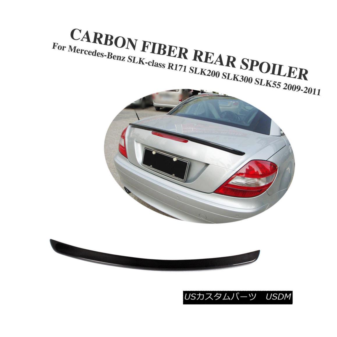 エアロパーツ Carbon Fiber Rear Trunk Spoiler Lid Wing Fit for Mercedes Benz SLK R171 09-11 メルセデスベンツ用カーボンファイバーリアトランク スポイラーリッドウィングSLK R171 09-11