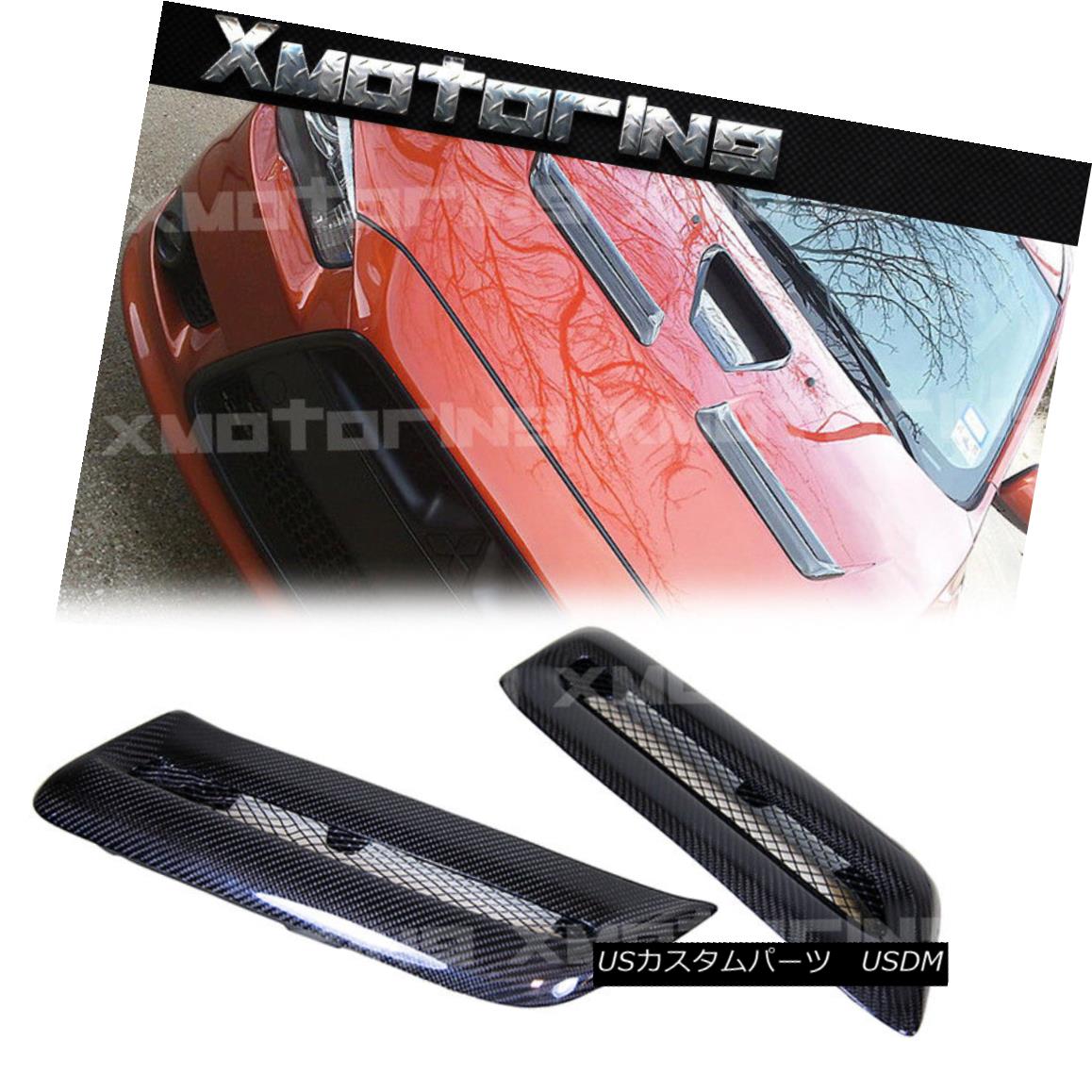 エアロパーツ Carbon Fiber Hood Scoop 2 Side Vent Covers For 2008-2013 Mitsubishi EVO X EVO 10 カーボンファイバーフードスクープ2サイドベントカバー2008-2013三菱EVO X EVO 10