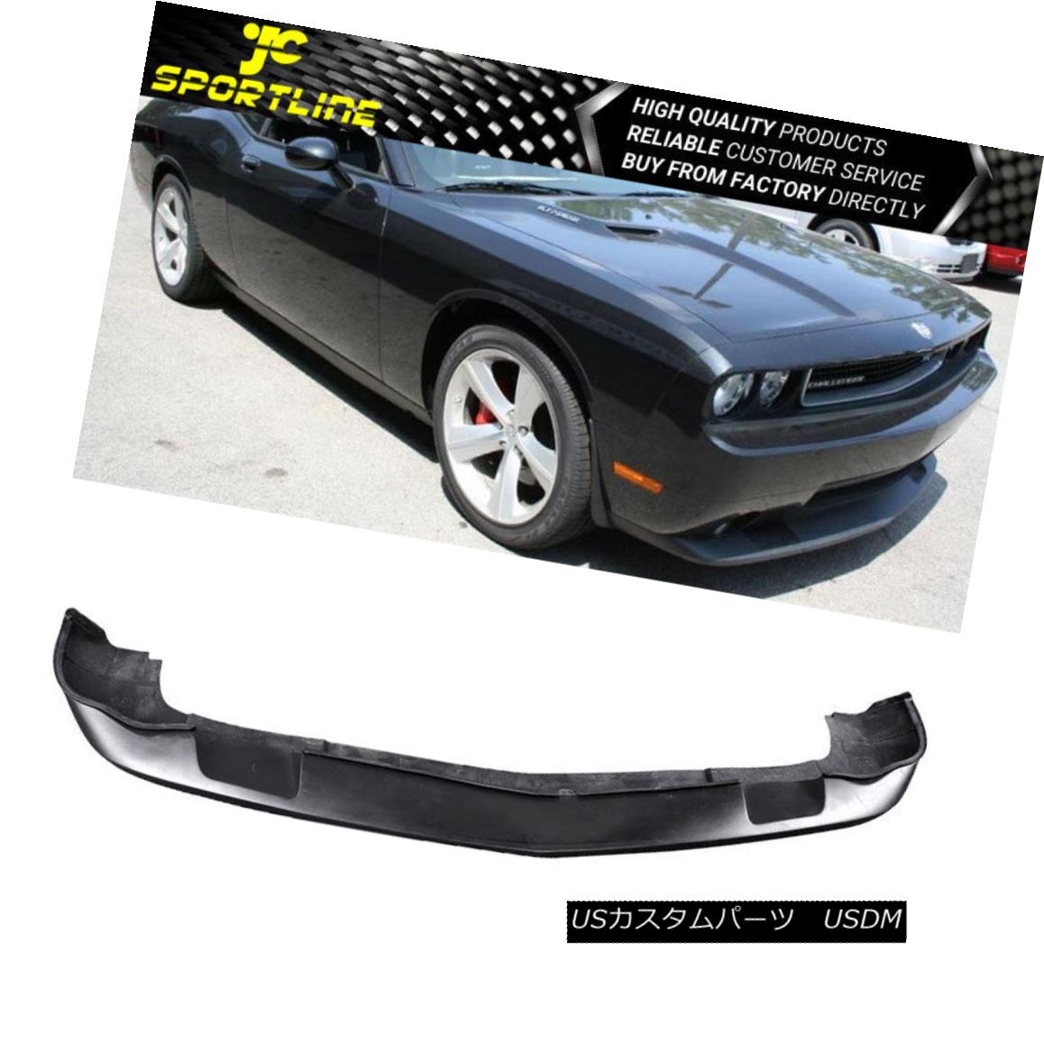 エアロパーツ Fits 08-10 Dodge Challenger Euro Style Poly Urethane Front Bumper Lip Spoiler フィット08-10ドッジチャレンジャーユーロスタイルポリウレタンフロントバンパーリップスポイラー