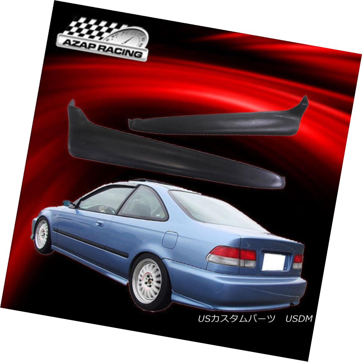 エアロパーツ 99-00 Rear Bumper Lip Spoiler Black Valance Spats Fits Honda Civic 2/4Dr 2Pc 99-00..