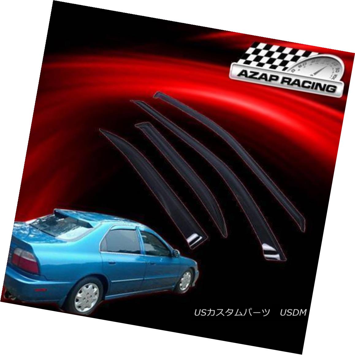 エアロパーツ Fits 94-97 Honda Accord Sedan Slim Acrylic Window Visors 4Pc フィット94-97ホンダアコードセダンスリムアクリル窓のバイザー4Pc