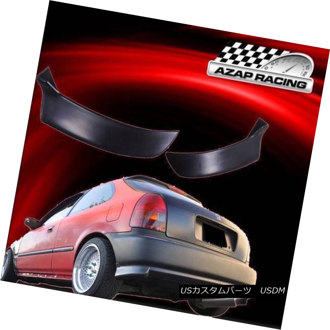 エアロパーツ 1996-2000 Rear Bumper Lip Valance Spats 2Pcs Fits Honda Civic Hatchback 3Door 1996-2000リアバンパーリップバランススパッツ2個入りホンダシビックハッチバック3Door