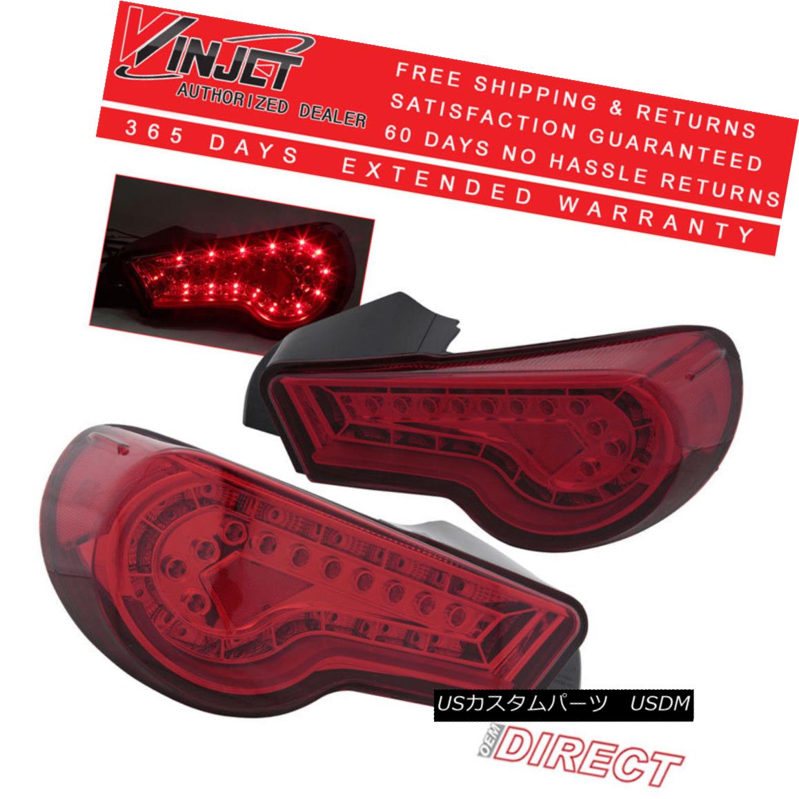 エアロパーツ Fits 12-15 Winjet FRS BRZ Led Tail Light FT86 Eighty Six Black Red フィット12-15 Winjet FRS BRZ LedテールライトFT86 80シックスブラックレッド