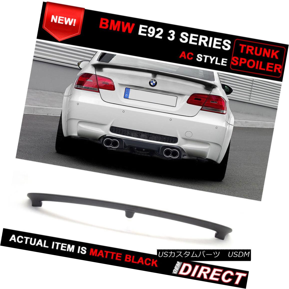 エアロパーツ 07-13 BMW E92 3 Series Painted Matte Black Trunk Spoiler - ABS 07-13 BMW E92 3シリーズ塗装マットブラックトランクスポイラー - ABS