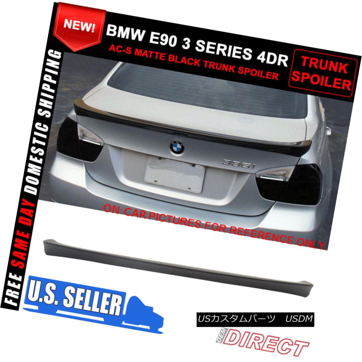 エアロパーツ 06-11 BMW E90 3 Series AC-S Trunk Spoiler Painted Matte Black 06-11 BMW E90 3シリーズAC-Sトランク・スポイラー・ペイント・マット・ブラック