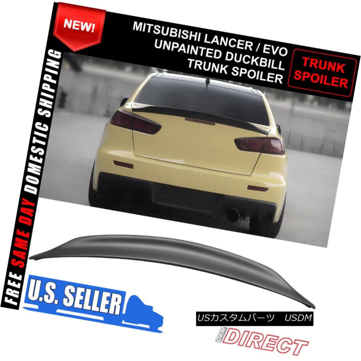ѡ 08-17 Mitsubishi Lancer EVO X 10 MR GSR JDM Duckbill RS ABS Rear Trunk Spoiler 08-17ɩ󥵡EVO X 10 MR GSR JDMåӥRS ABSꥢȥ󥯡ݥ顼