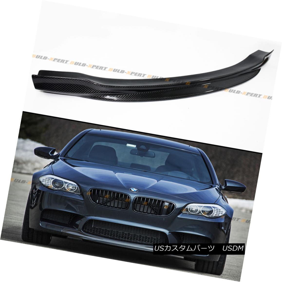 エアロパーツ R STYLE CARBON FIBER FRONT BUMPER CENTER CHIN LIP SPOILER FOR 2012-2015 BMW M5 Rス..